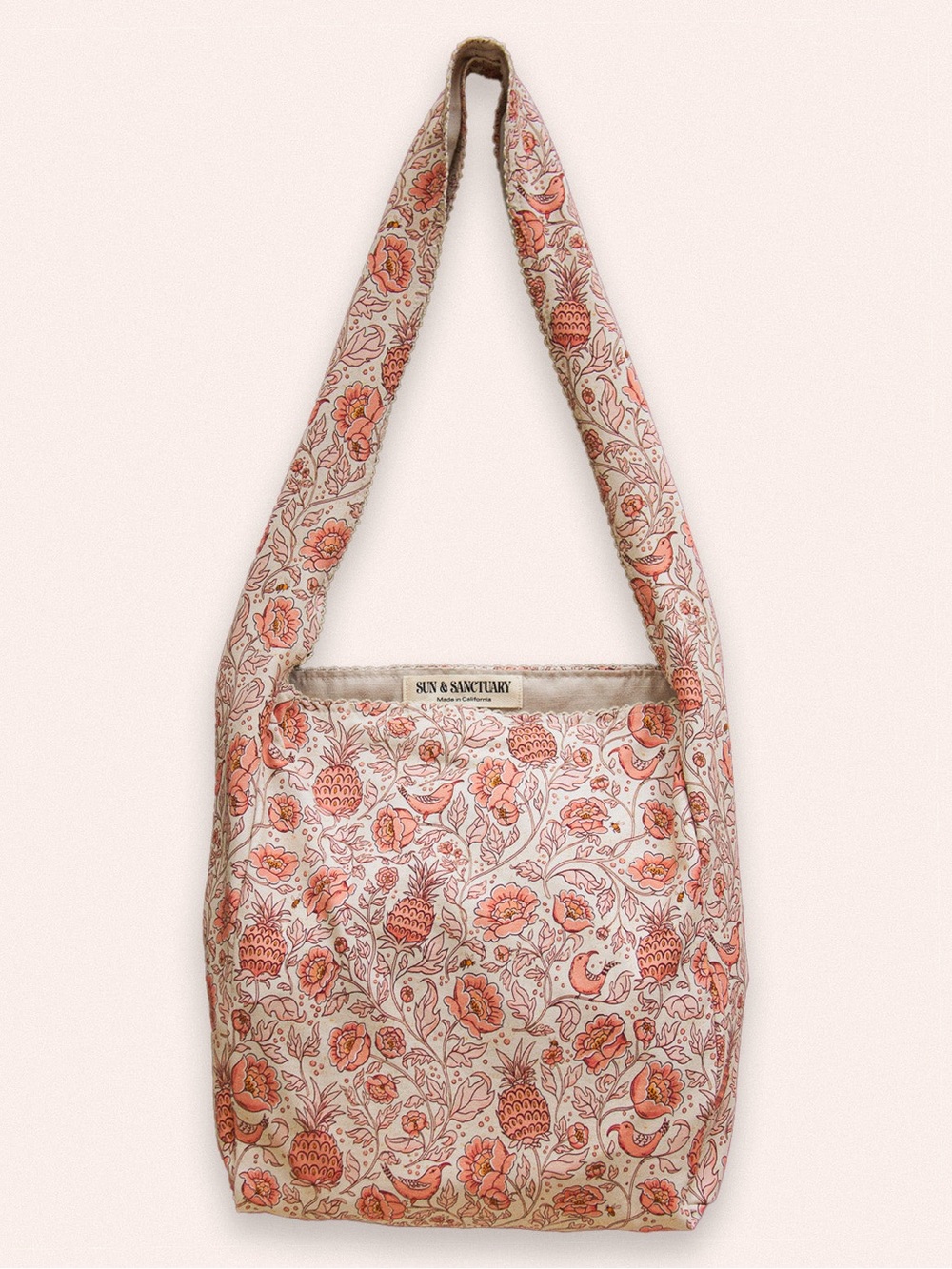 Pink Floral Tote Bag Boho Style